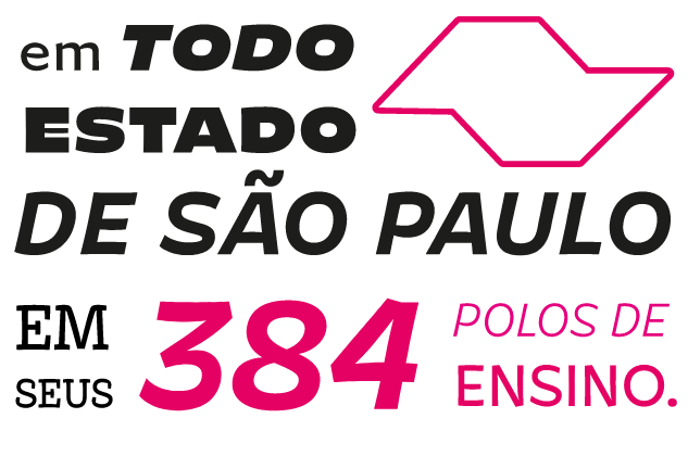 em todo estado de São Paulo em seus 384 polos de ensino